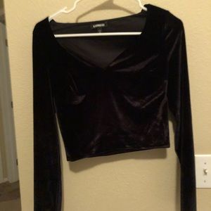 Cropped velvet shirt